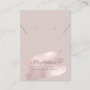 PixDezines Shimmering Blush Pink Necklace Earring Business Card