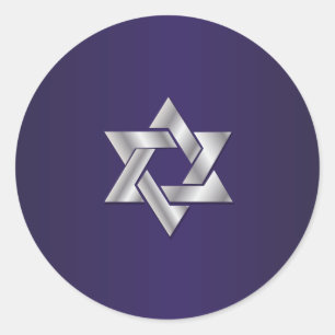 PixDezines silver star of david/DIY background Classic Round Sticker