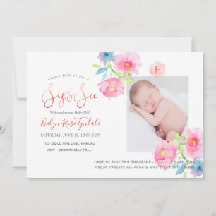 PixDezines SIP+SEE, WATERCOLOR FLOWERS Announcement