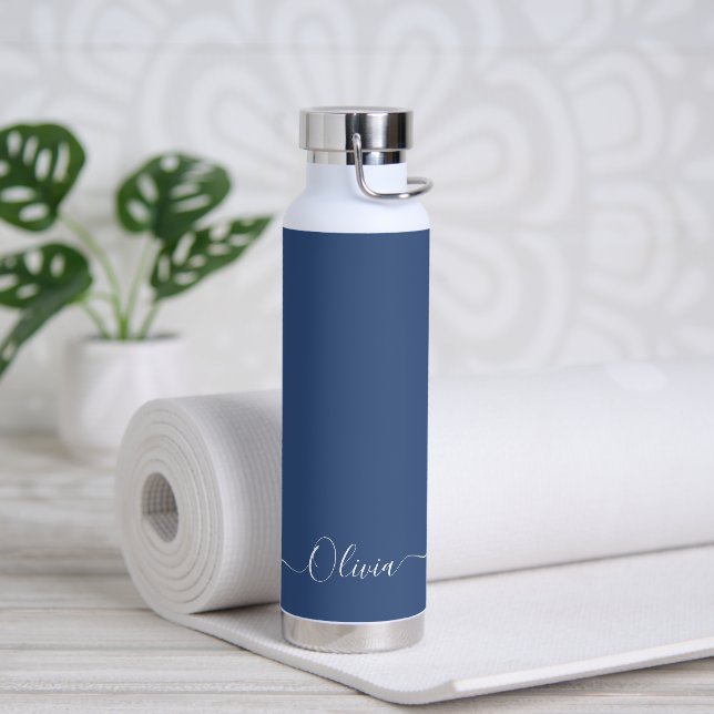 PixDezines Slate Blue DIY Colour Water Bottle (Yoga)