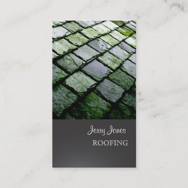 PixDezines Slate Roof, Roofing Business Card (Front)