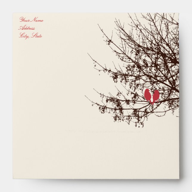 PixDezines Snow Birds | Fall + Winter Invitations Envelopes (Front)