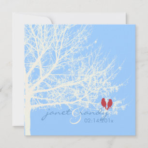 PixDezines snow birds/winter/diy background colour Invitation