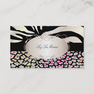 PixDezines snow leopard/rainbow spots Business Card