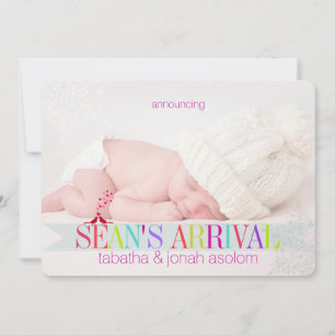 PixDezines snowflakes photo birth announcement/DIY Holiday Card