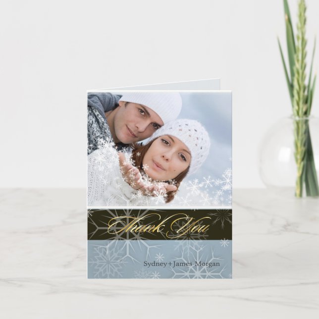 PixDezines Snowflakes / Photo Thank You Cards (Front)