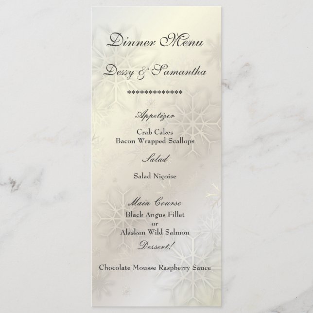 PixDezines Snowflakes sur glace, menu (Devant)