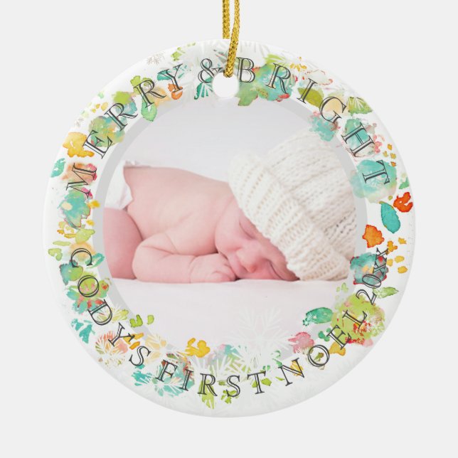 PixDezines sophie' garden Photo /DIY frame colours Ceramic Ornament (Front)