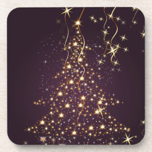 PixDezines Sparkling Christmas Trees Coaster