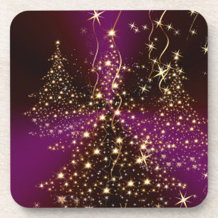 PixDezines Sparkling Christmas Trees Coaster