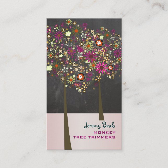 PixDezines Spring Blooms/chalkboard Business Card (Front)