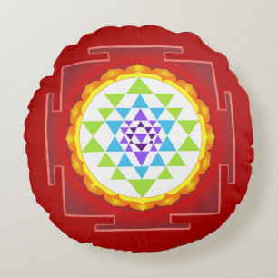 PixDezines Sri Yantra Round Pillow