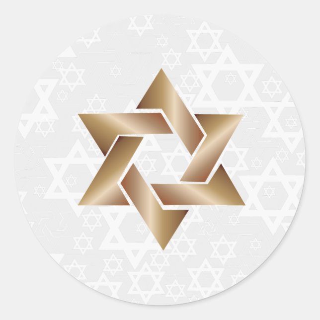 PixDezines star of david/copper/DIY background Classic Round Sticker (Front)