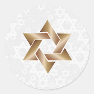 PixDezines star of david/copper/DIY background Classic Round Sticker