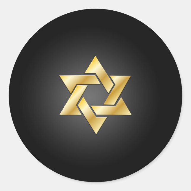 PixDezines star of david/faux gold/DIY background Classic Round Sticker (Front)