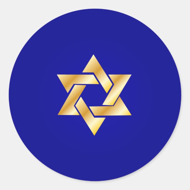 PixDezines star of david/faux gold/DIY background Classic Round Sticker (Front)