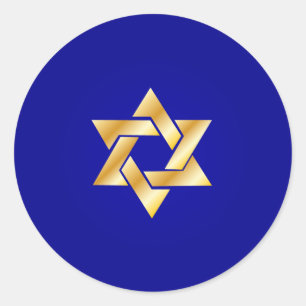 PixDezines star of david/faux gold/DIY background Classic Round Sticker