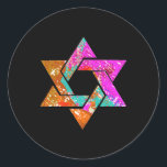 PixDezines star of david/grunge/DIY background Classic Round Sticker<br><div class="desc">PixDezines grunge star of david envelope sealers/return address labels.    The background can be customised for any special occasion,  i.e.,  birthday open house,  etc.  

 Copyright © 2008-2014 PixDezines.com™ and PixDezines™ on zazzle.com</div>
