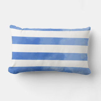PixDezines stripes/digital watercolor affects Lumbar Pillow