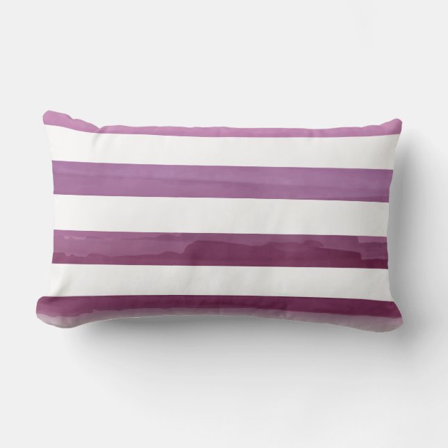 PixDezines stripes/digital watercolor affects Lumbar Pillow (Front)