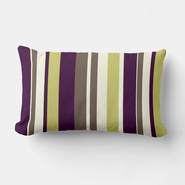 PixDezines stripes/DIY colour Lumbar Pillow (Front)