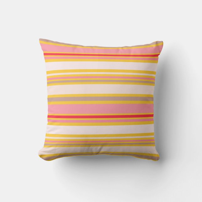 PixDezines stripes/DIY colour Throw Pillow (Front)
