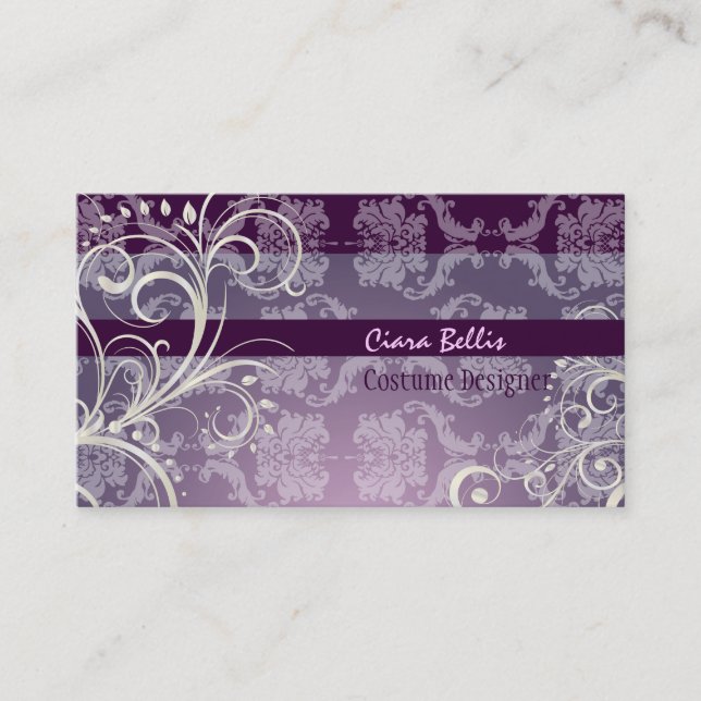 PixDezines Stylish Pearl Swirls Business Card (Front)