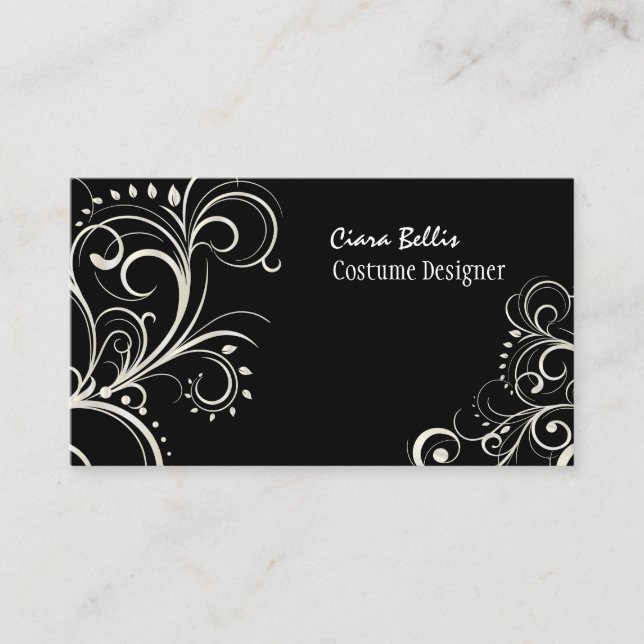 PixDezines Stylish Pearl Swirls/DIY colour! Business Card (Front)