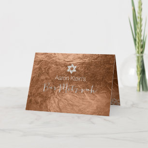 PixDezines stylish photo bar mitzvah/faux foil Invitation