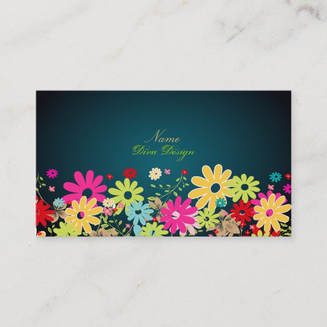 PixDezines Summer Blooms,  BusinessCard Business Card (Front)