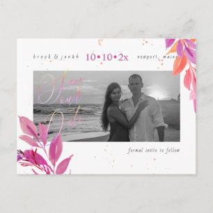 PixDezines Summer Foliage Save our Date Postcard