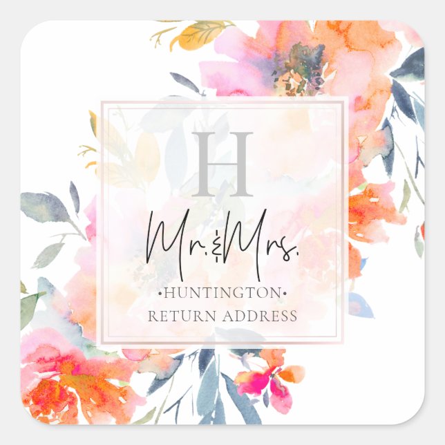 PixDezines Summer Garden Roses Square Sticker (Front)