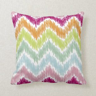 PixDezines summer ikat chevron pattern Throw Pillow