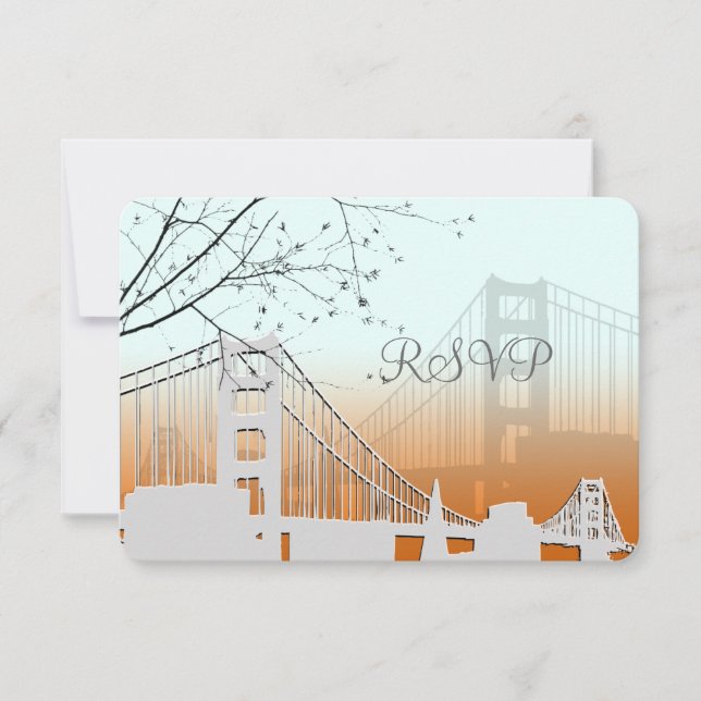 PixDezines sunset at golden gate/diy background RSVP Card (Front)