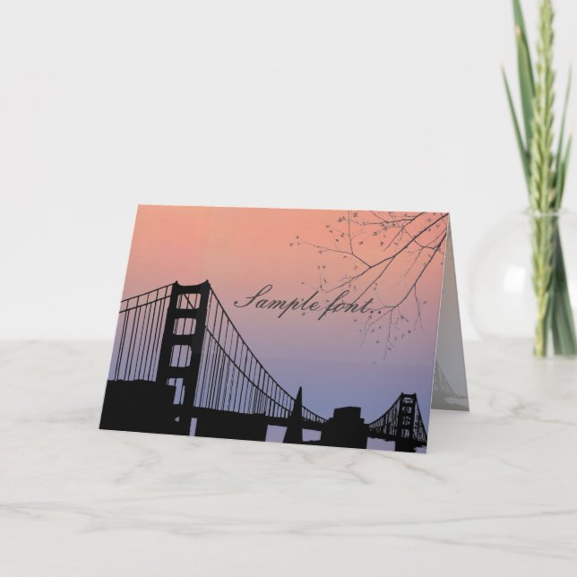 PixDezines sunset at golden gate/wedding thank you (Front)