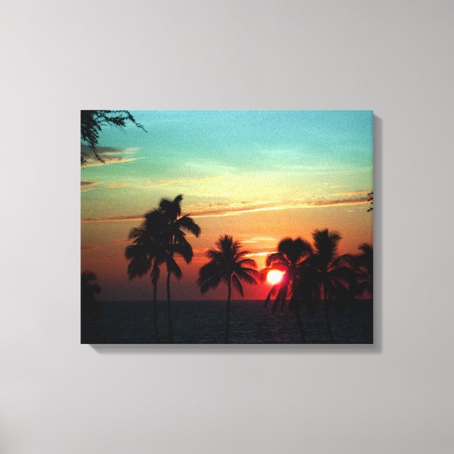 PixDezines sunset at mauna kea beach Canvas Print (Front)