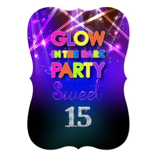 PixDezines Sweet 15/Glow Party Card