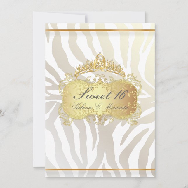 PixDezines Sweet 16/Zebra Stripes, Customize Colou Invitation (Front)