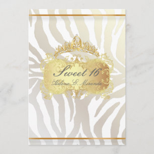 PixDezines Sweet 16/Zebra Stripes, Customize Colou Invitation