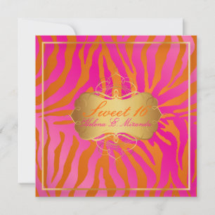 PixDezines Sweet 16/Zebra Stripes Invitation