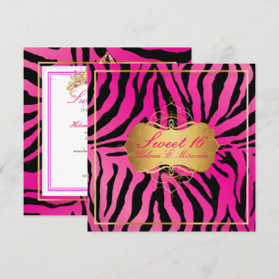 PixDezines Sweet 16/Zebra Stripes Invitation