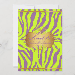 PixDezines Sweet 16/Zebra Stripes Invitation