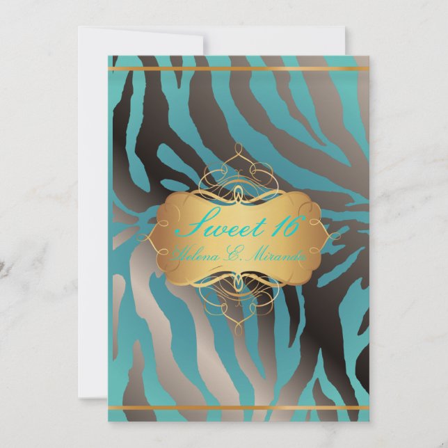 PixDezines Sweet 16/Zebra Stripes Invitation (Front)