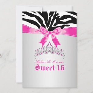 PixDezines Sweet 16/Zebra Stripes Invitation