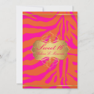 PixDezines Sweet 16/Zebra Stripes Invitation