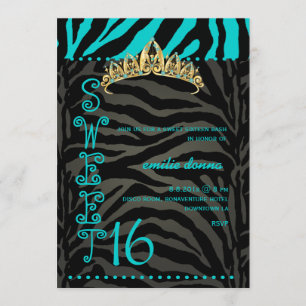 PixDezines Sweet 16/Zebra Stripes Invitation