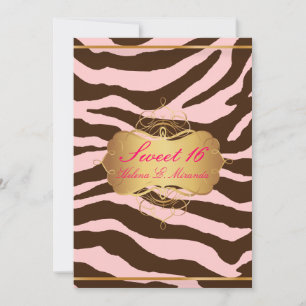 PixDezines Sweet 16/Zebra Stripes Invitation
