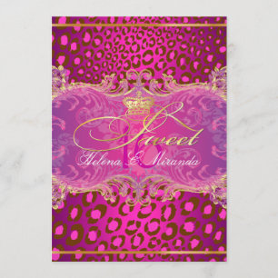 PixDezines Sweet 16Magenta leopard/DIY colour!! Invitation