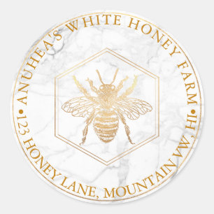 PixDezines Sweet Honeycomb, Bees Farm Classic Round Sticker