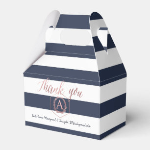 PixDezines Sweet Honeycomb Navy+White Stripes Favor Box